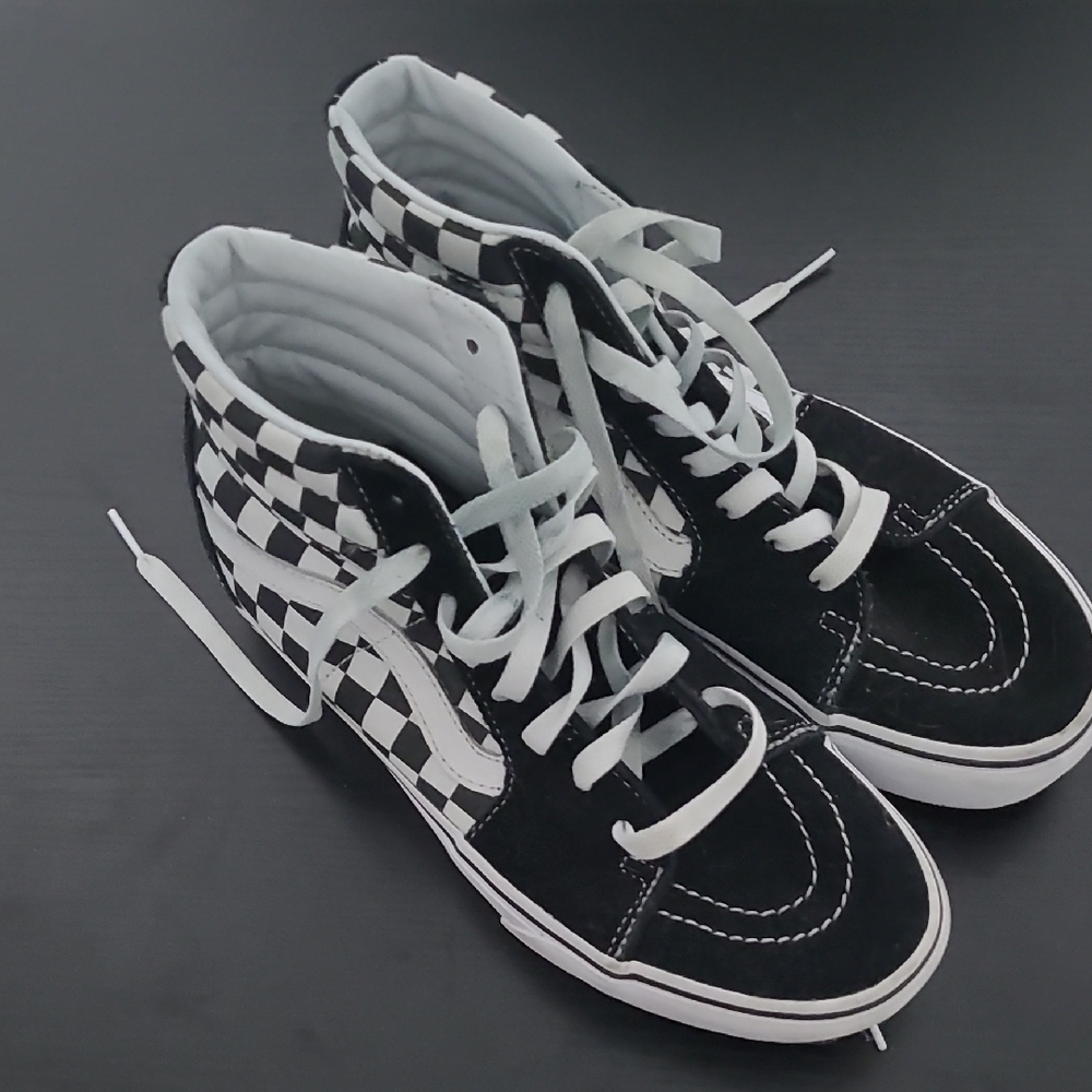 Vans Black and White High-Top Sneakers